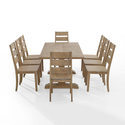 Joanna 9-Piece Dining Table Set For 8 - Table & 8 Ladder-Back Chairs