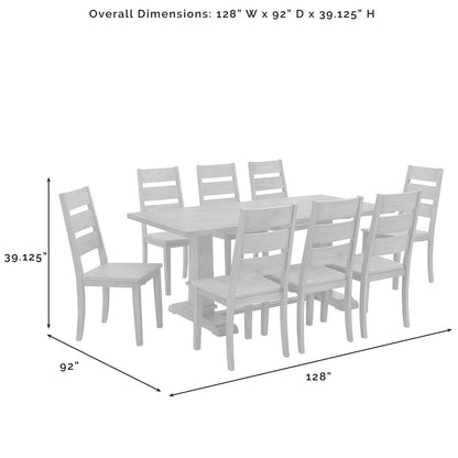 Joanna 9-Piece Dining Table Set For 8 - Table & 8 Ladder-Back Chairs