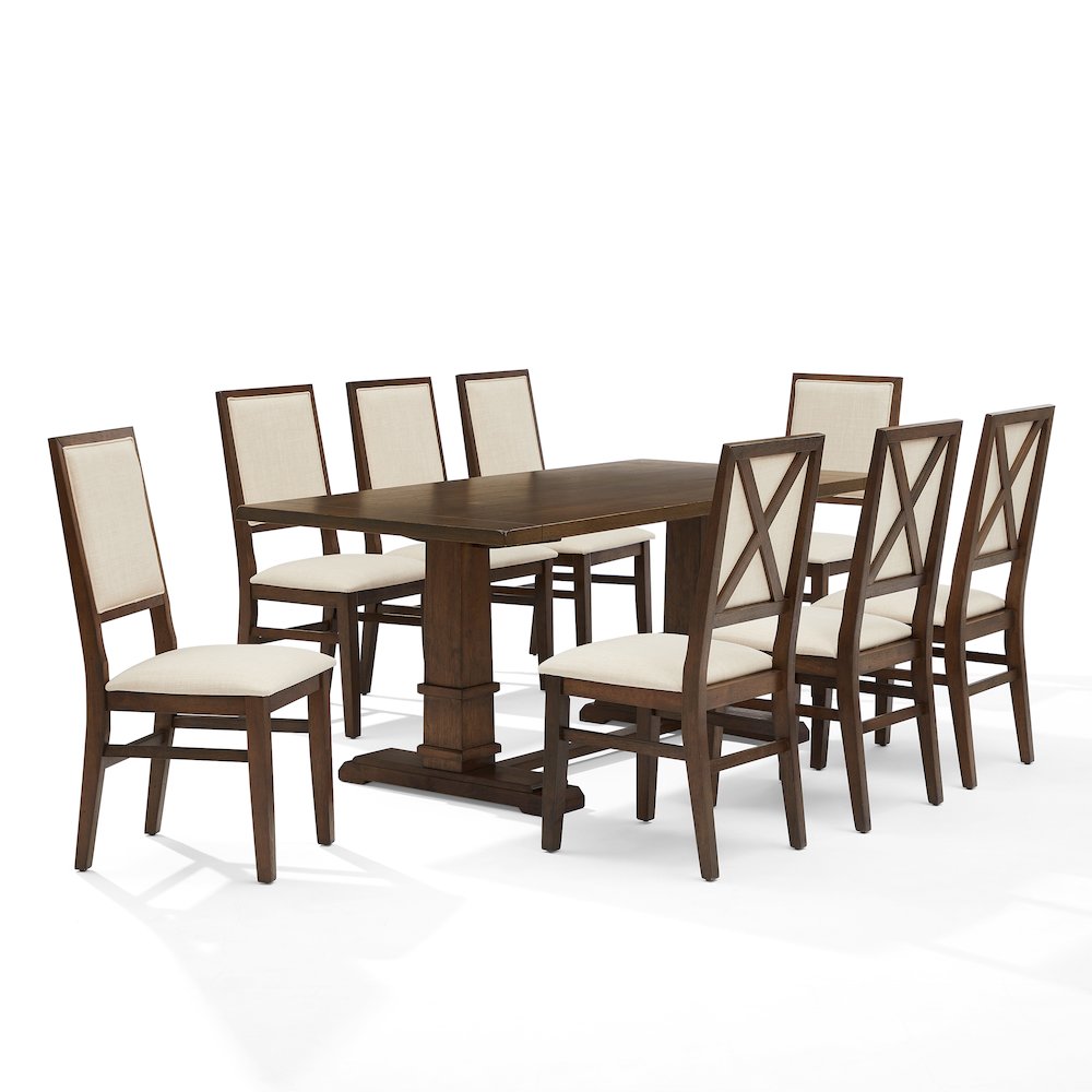 Joanna 9-Piece Dining Table Set For 8 - Table & 8 Upholstered Back Chairs