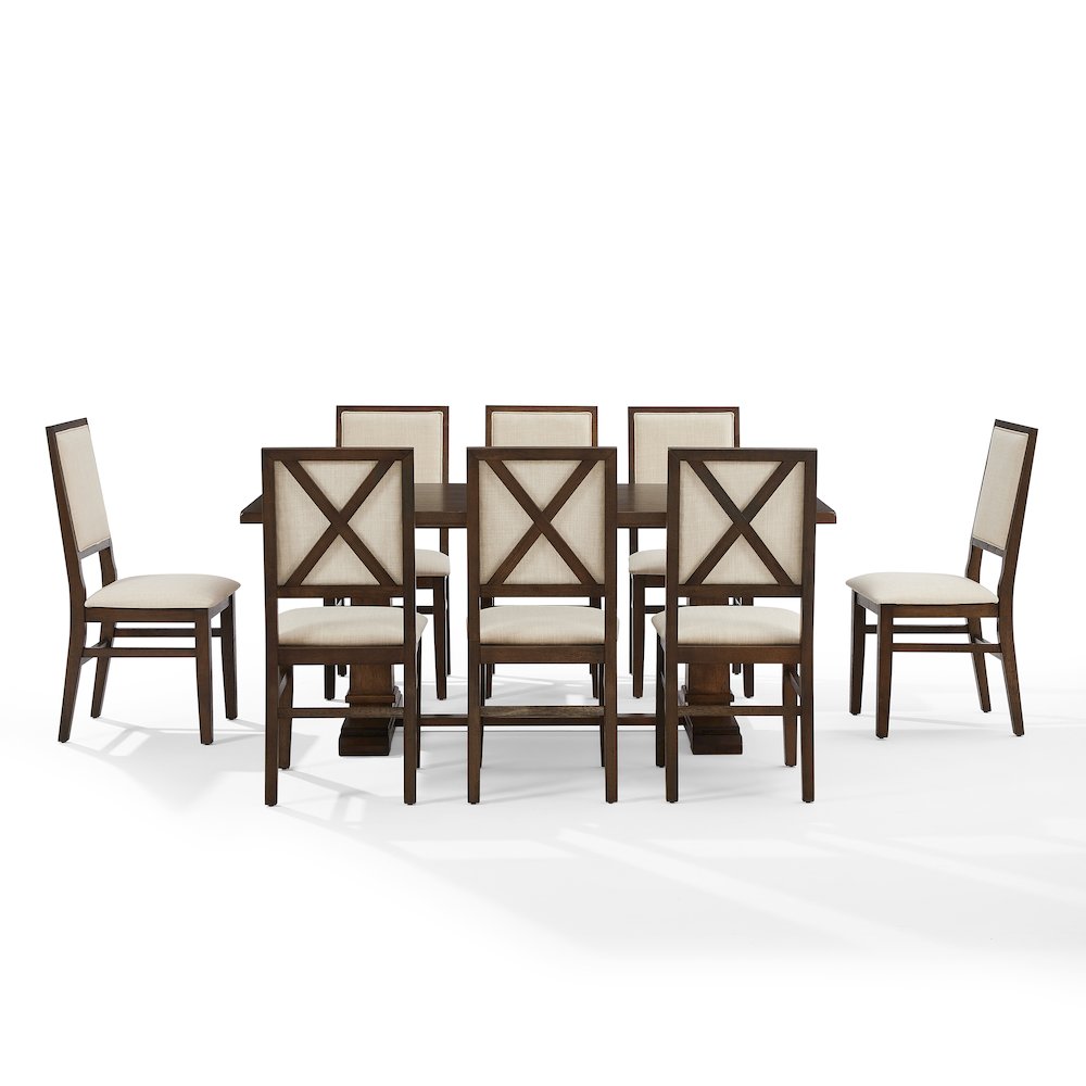 Joanna 9-Piece Dining Table Set For 8 - Table & 8 Upholstered Back Chairs