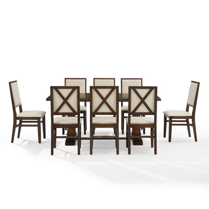 Joanna 9-Piece Dining Table Set For 8 - Table & 8 Upholstered Back Chairs