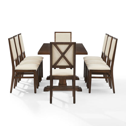 Joanna 9-Piece Dining Table Set For 8 - Table & 8 Upholstered Back Chairs