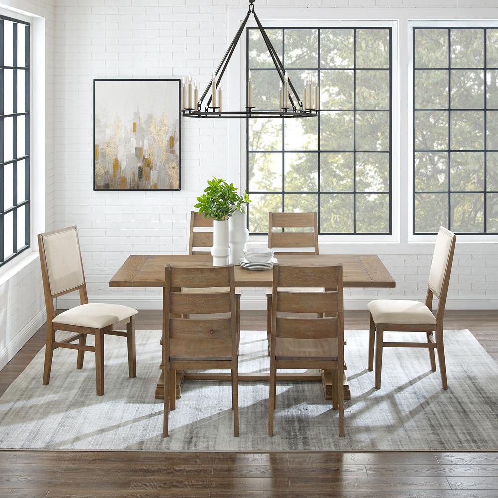 Joanna 7-Piece Dining Table Set For 6, Table, 4 Ladder-Back Chairs, 2 Chairs