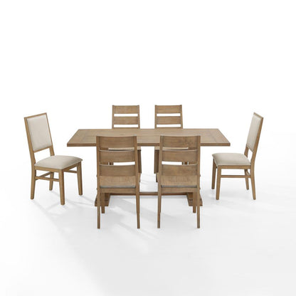 Joanna 7-Piece Dining Table Set For 6, Table, 4 Ladder-Back Chairs, 2 Chairs