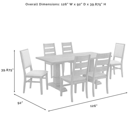 Joanna 7-Piece Dining Table Set For 6, Table, 4 Ladder-Back Chairs, 2 Chairs