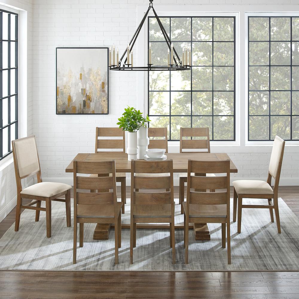 Joanna 9-Piece Dining Table Set For 8, Table, 6 Ladder-Back Chairs, 2 Chairs
