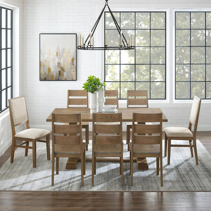 Joanna 9-Piece Dining Table Set For 8, Table, 6 Ladder-Back Chairs, 2 Chairs