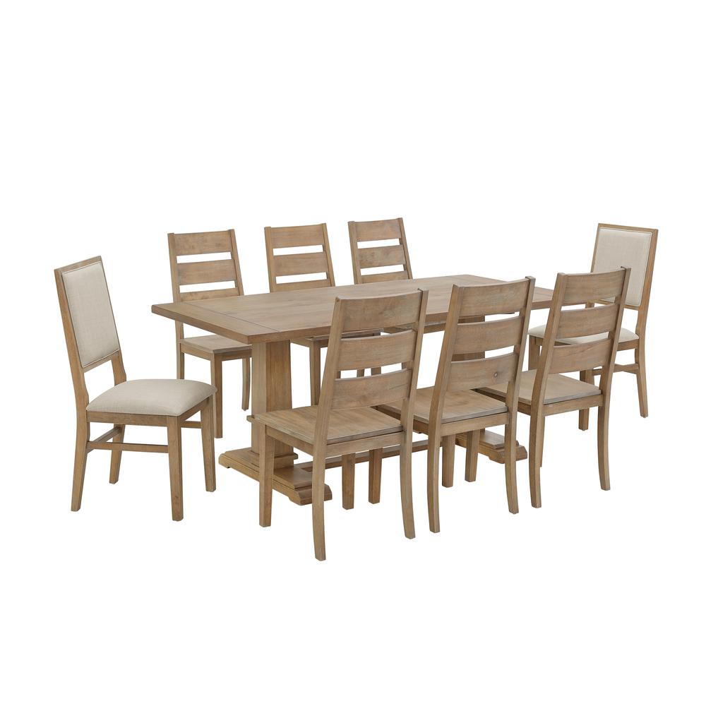 Joanna 9-Piece Dining Table Set For 8, Table, 6 Ladder-Back Chairs, 2 Chairs