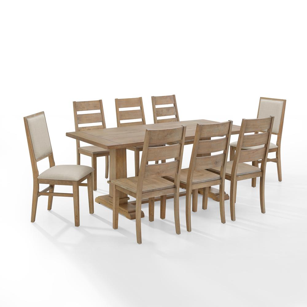 Joanna 9-Piece Dining Table Set For 8, Table, 6 Ladder-Back Chairs, 2 Chairs