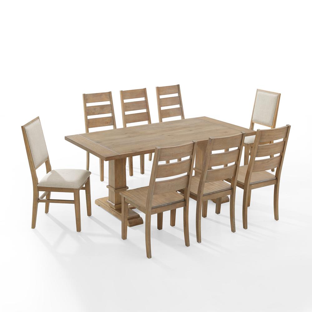Joanna 9-Piece Dining Table Set For 8, Table, 6 Ladder-Back Chairs, 2 Chairs