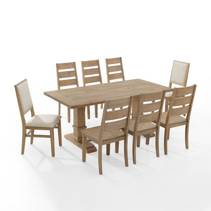 Joanna 9-Piece Dining Table Set For 8, Table, 6 Ladder-Back Chairs, 2 Chairs