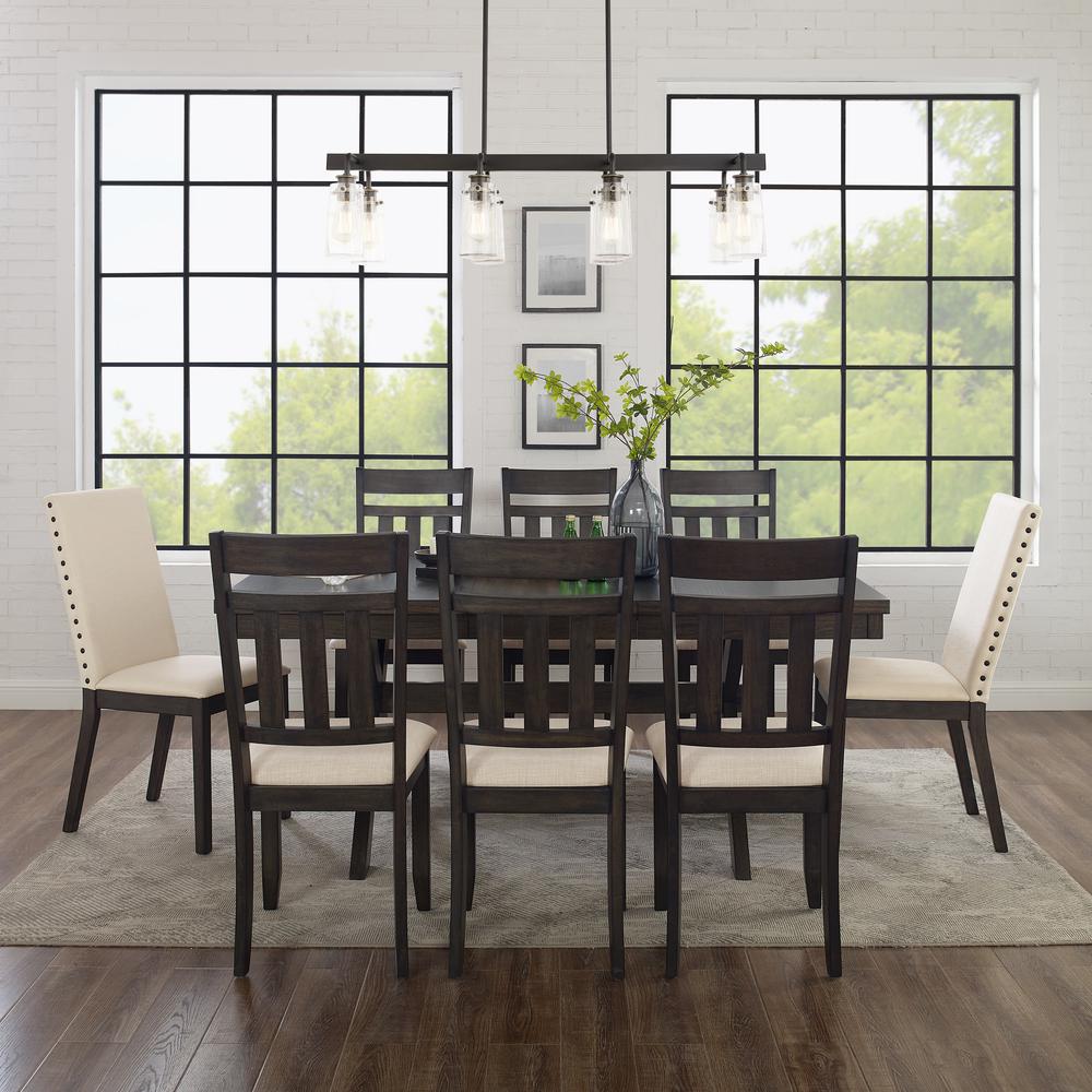 Hayden 9-Piece Dining Table Set For 8 - Table, 6 Slat Back Chairs, & 2 Chairs