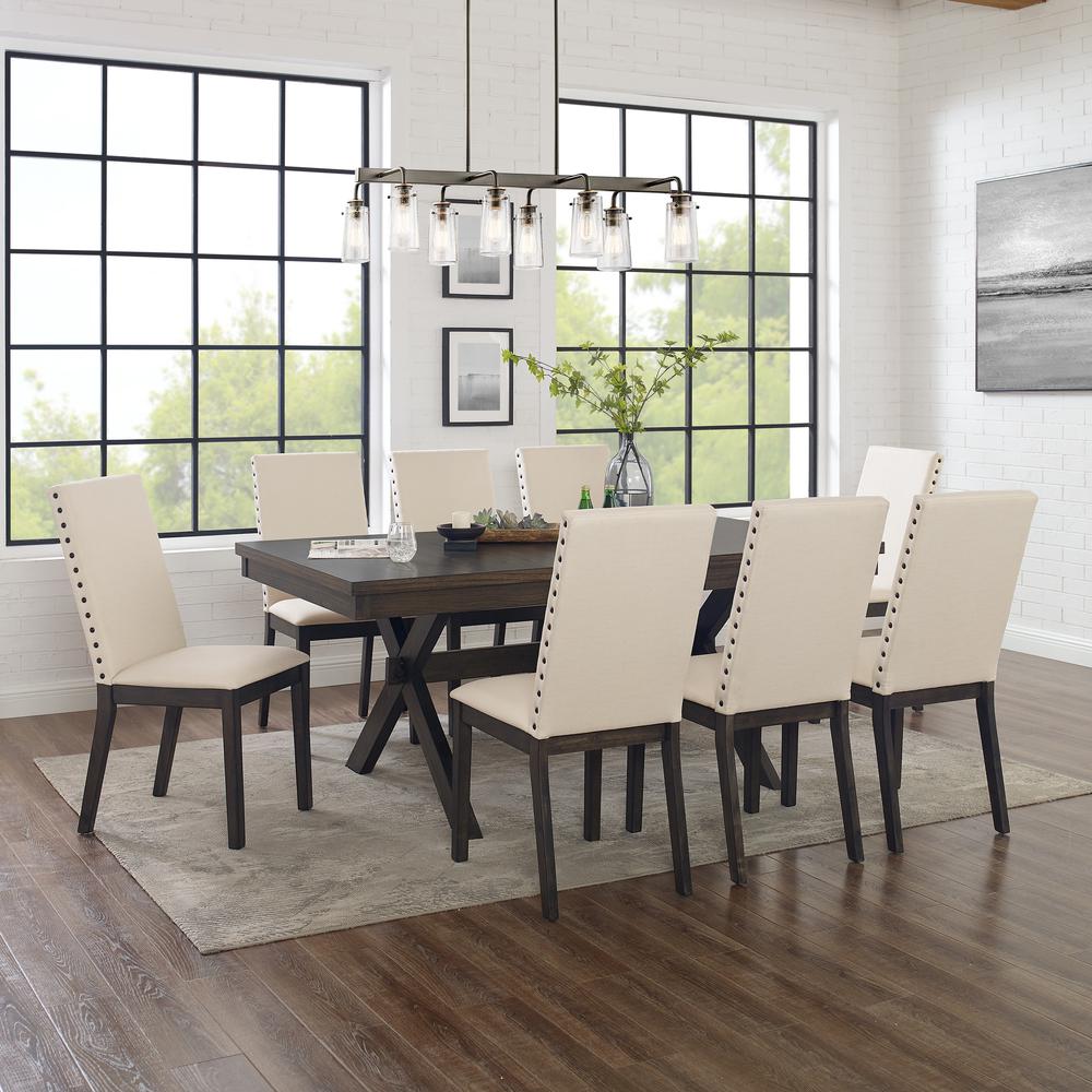 Hayden 9-Piece Dining Table Set For 8 - Table & 8 Upholstered Chairs