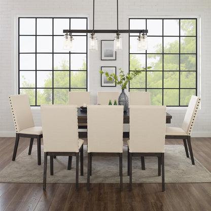 Hayden 9-Piece Dining Table Set For 8 - Table & 8 Upholstered Chairs