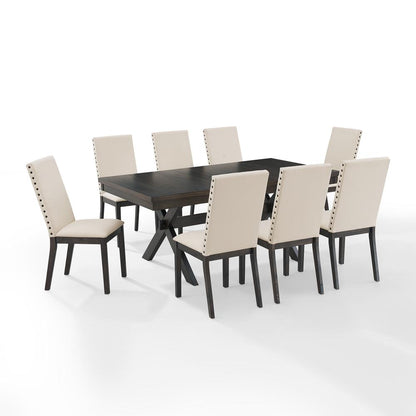 Hayden 9-Piece Dining Table Set For 8 - Table & 8 Upholstered Chairs