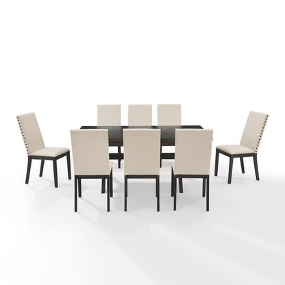 Hayden 9-Piece Dining Table Set For 8 - Table & 8 Upholstered Chairs