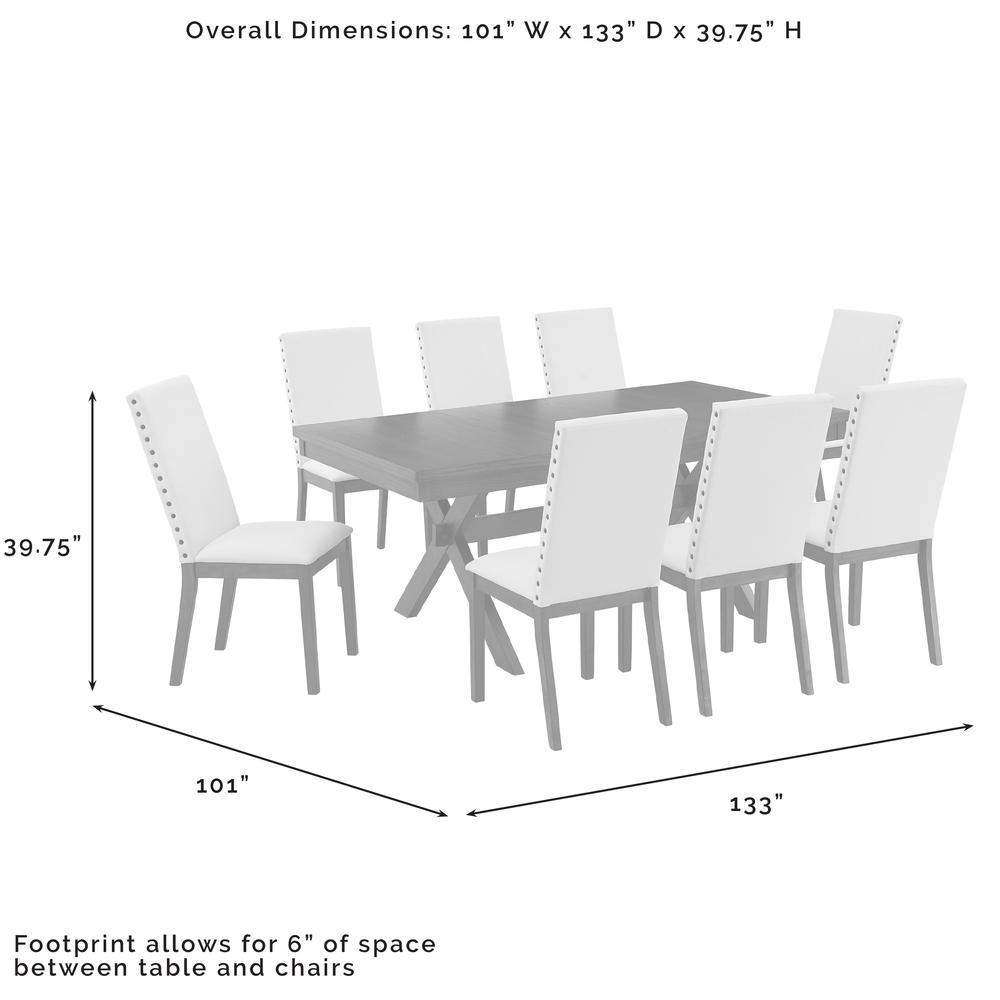 Hayden 9-Piece Dining Table Set For 8 - Table & 8 Upholstered Chairs