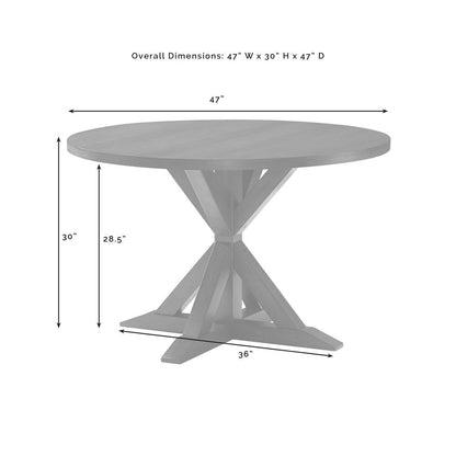 Hayden 5-Piece Round Dining Table Set For 4 - Table & 4 Upholstered Chairs