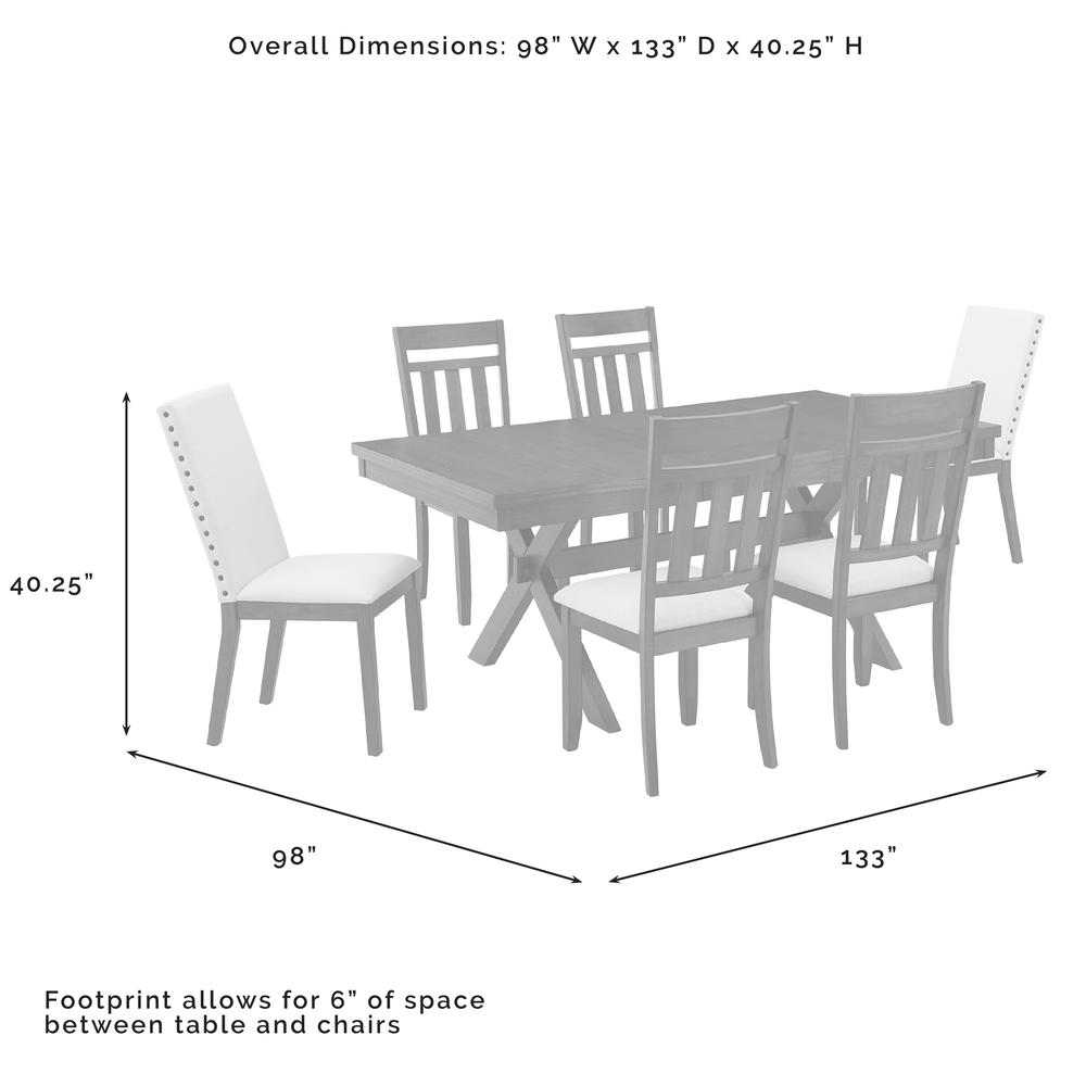 Hayden 7-Piece Dining Table Set For 6 - Table, 4 Slat Back Chairs, & 2 Chairs