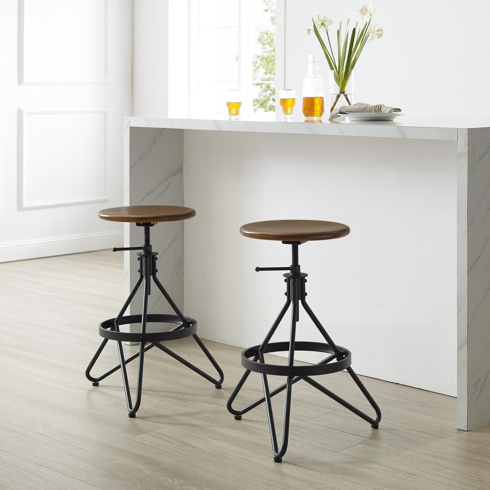Kalen 2-Piece Adjustable Height Swivel Bar Stool Set - 2 Stools