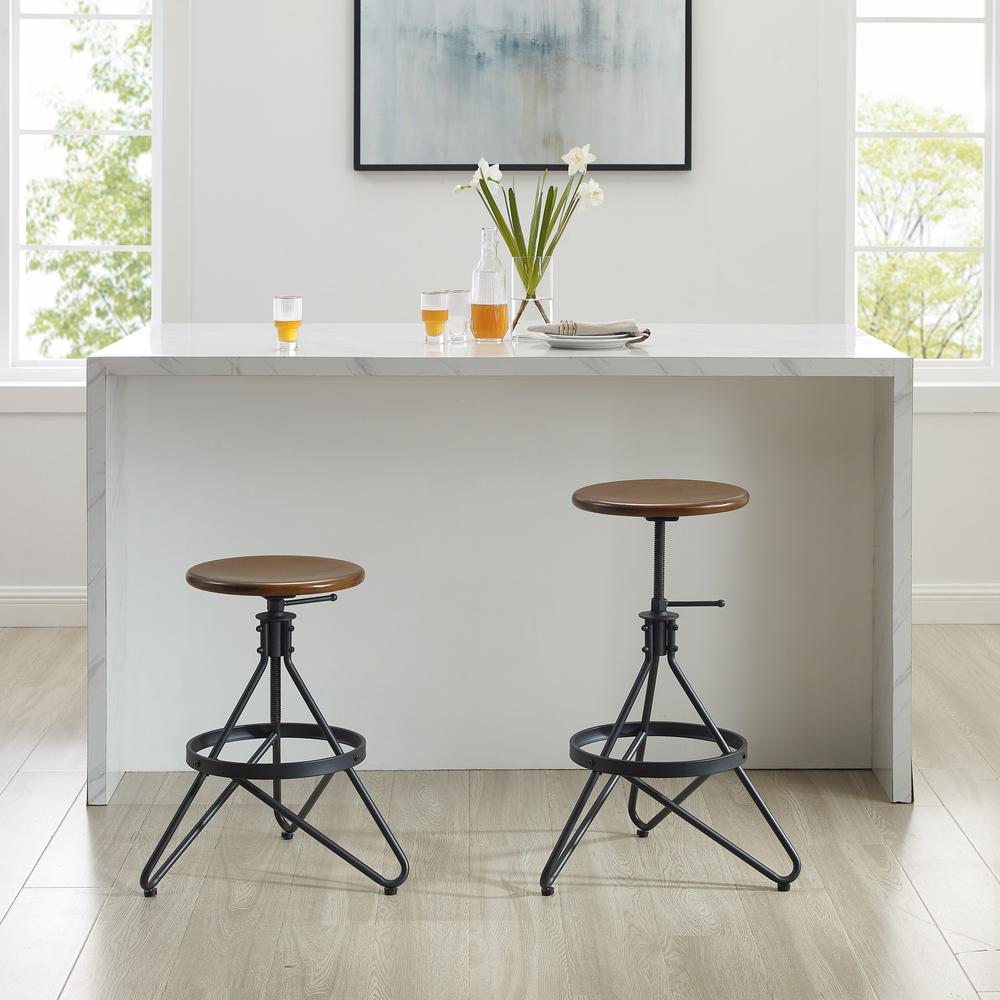 Kalen 2-Piece Adjustable Height Swivel Bar Stool Set - 2 Stools