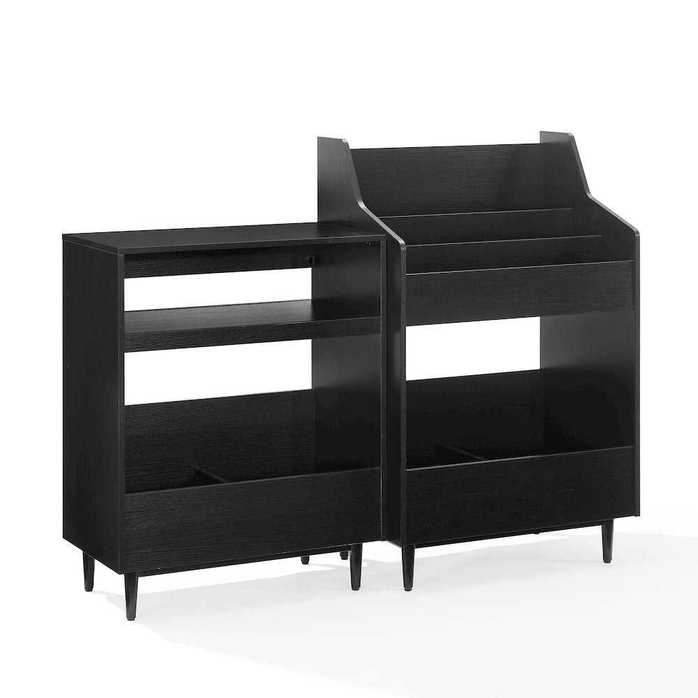 2-Piece Record Player Stand And Vinyl Storage Set