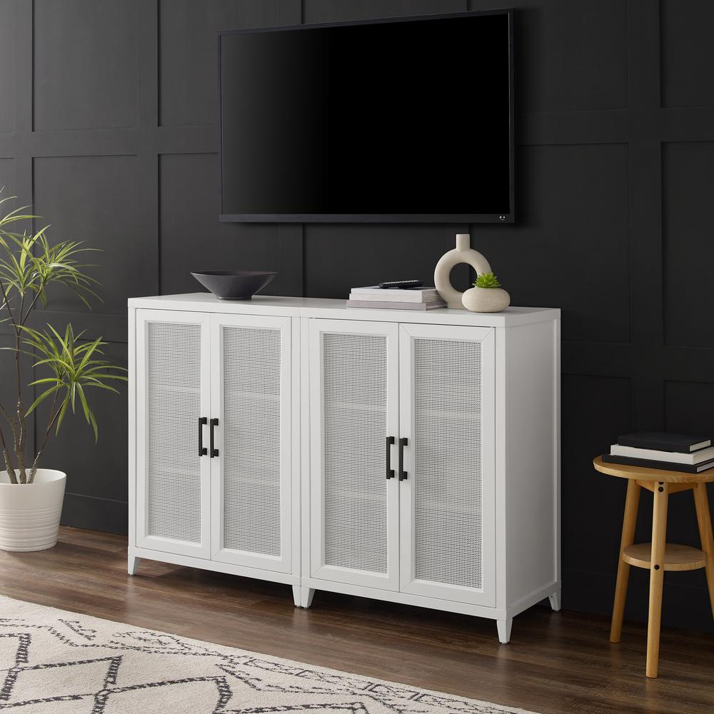 Milo 2-Piece Media Sideboard Cabinet Set - 2 Storage Pantries