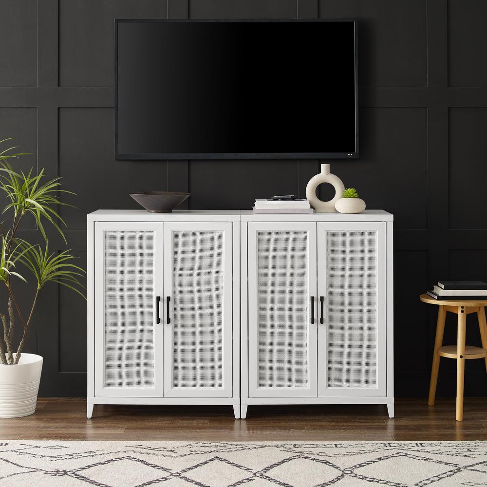 Milo 2-Piece Media Sideboard Cabinet Set - 2 Storage Pantries