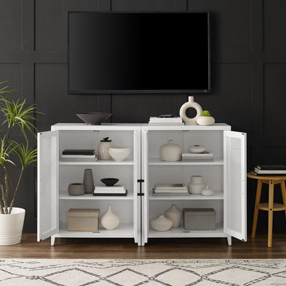 Milo 2-Piece Media Sideboard Cabinet Set - 2 Storage Pantries
