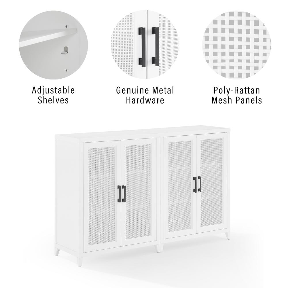 Milo 2-Piece Media Sideboard Cabinet Set - 2 Storage Pantries