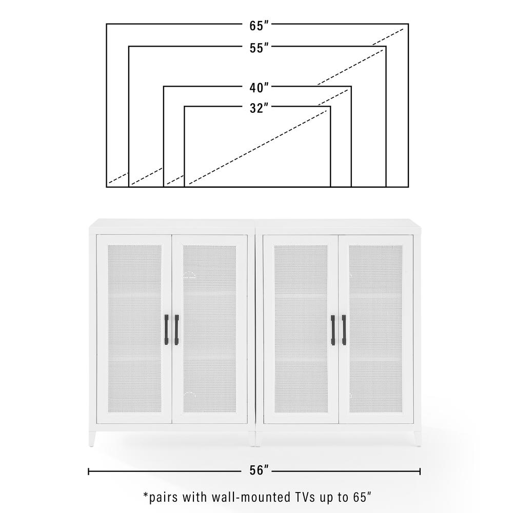 Milo 2-Piece Media Sideboard Cabinet Set - 2 Storage Pantries