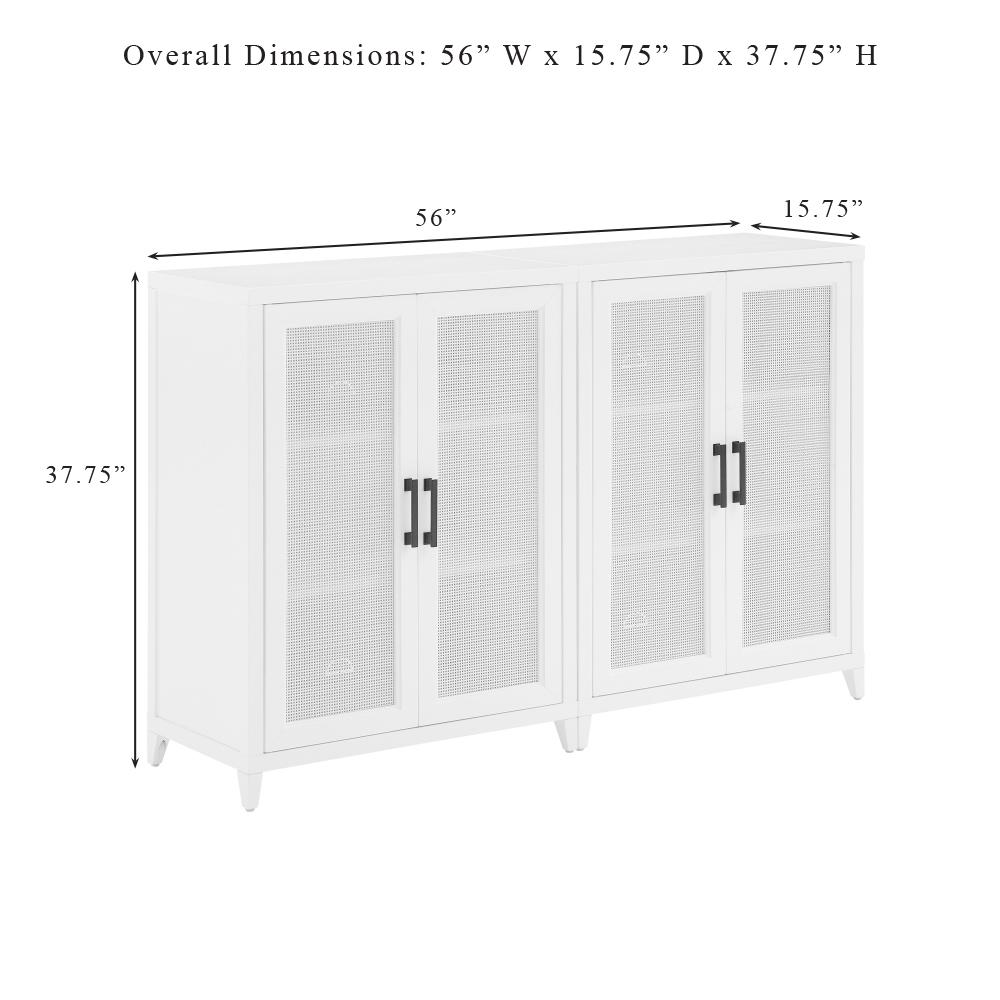 Milo 2-Piece Media Sideboard Cabinet Set - 2 Storage Pantries