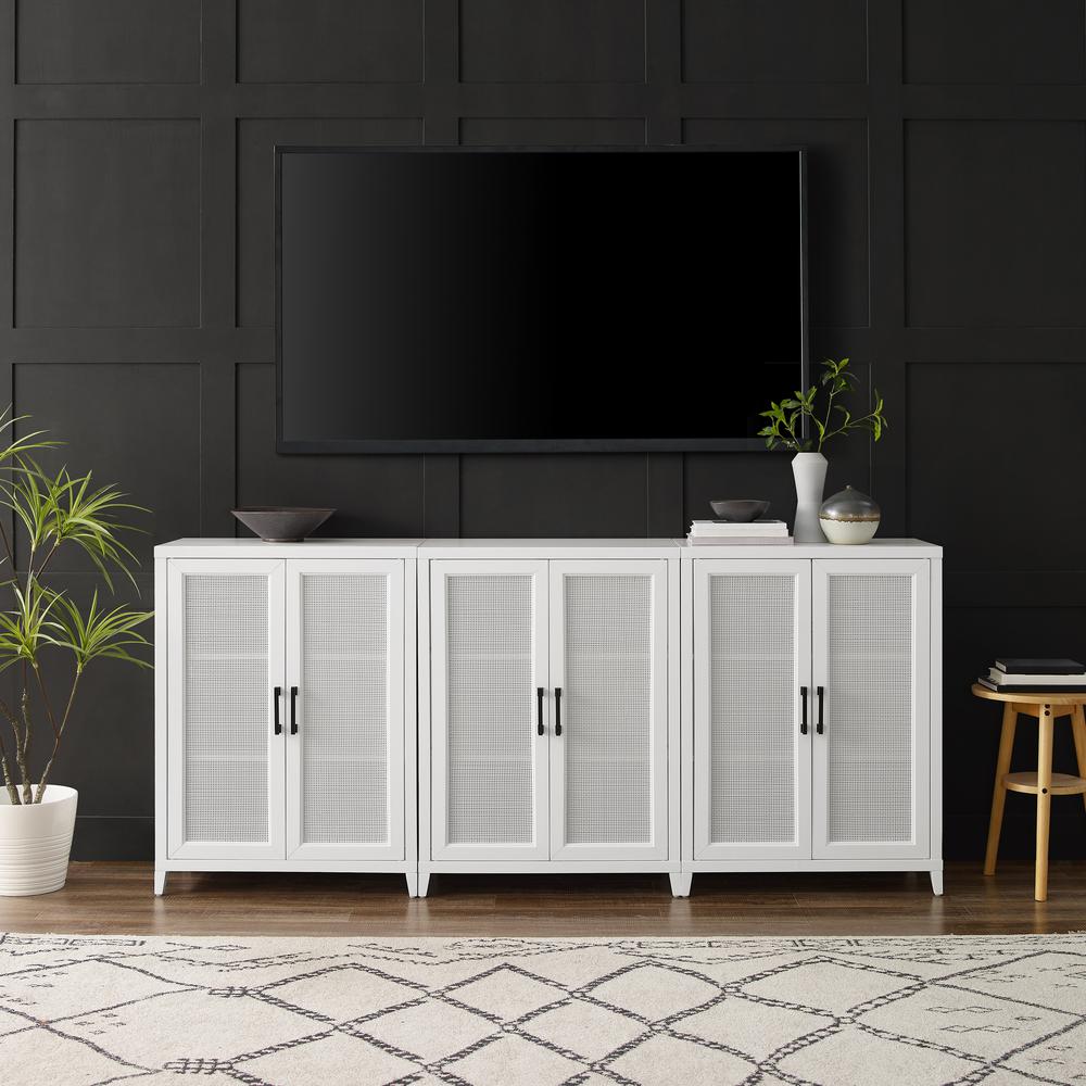 Milo 3-Piece Media Sideboard Cabinet Set - 3 Storage Pantries
