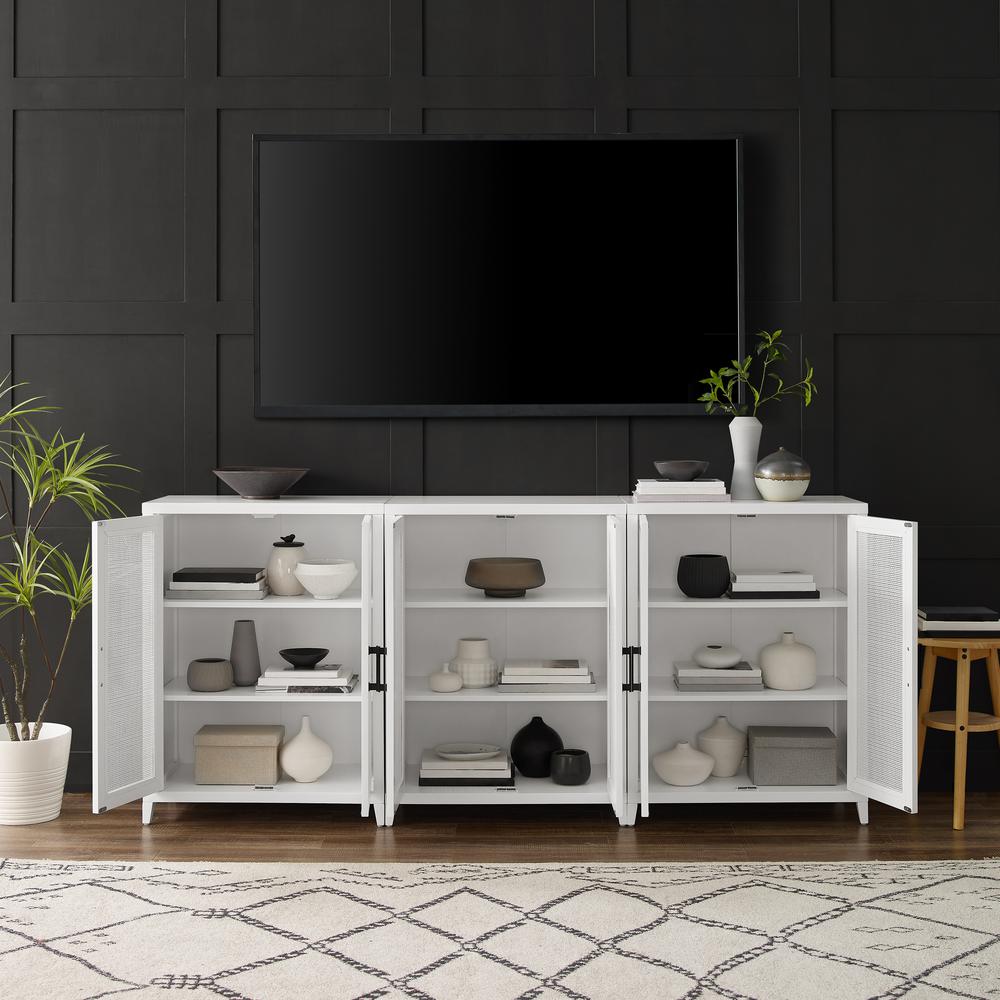 Milo 3-Piece Media Sideboard Cabinet Set - 3 Storage Pantries