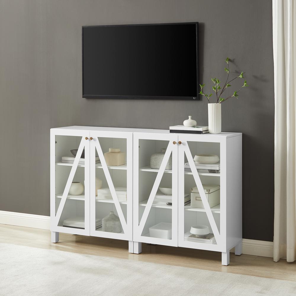 Cassai 2-Piece Media Sideboard Cabinet Set - 2 Storage Pantries
