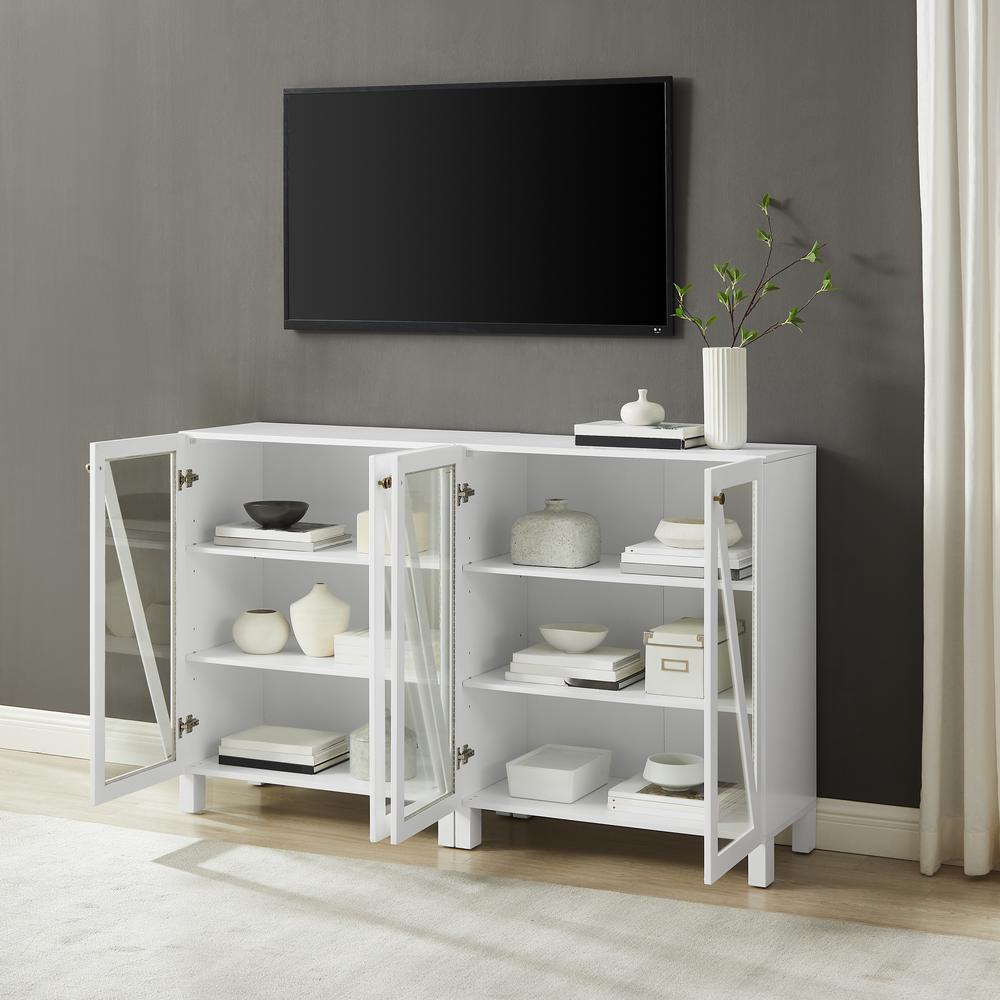 Cassai 2-Piece Media Sideboard Cabinet Set - 2 Storage Pantries