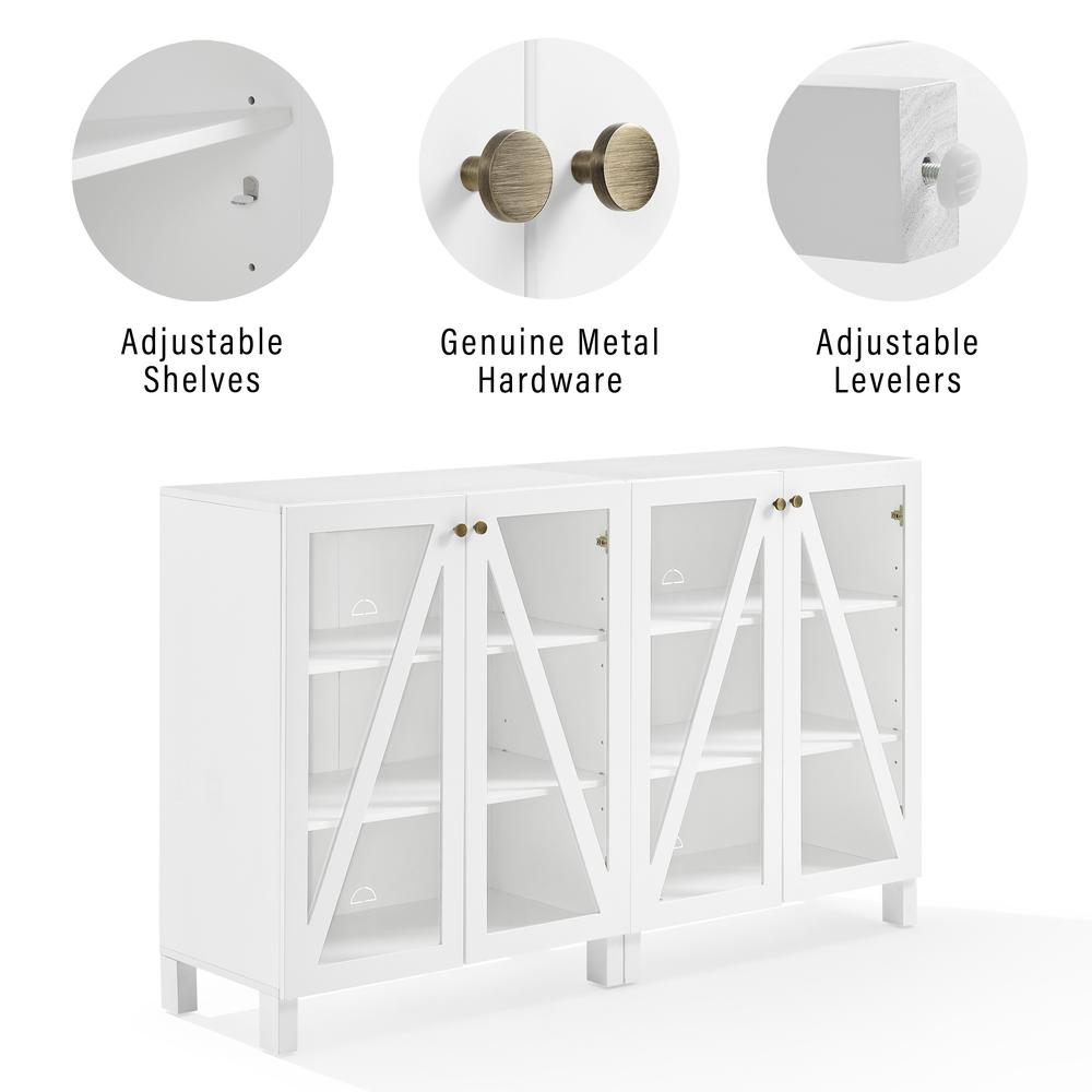 Cassai 2-Piece Media Sideboard Cabinet Set - 2 Storage Pantries