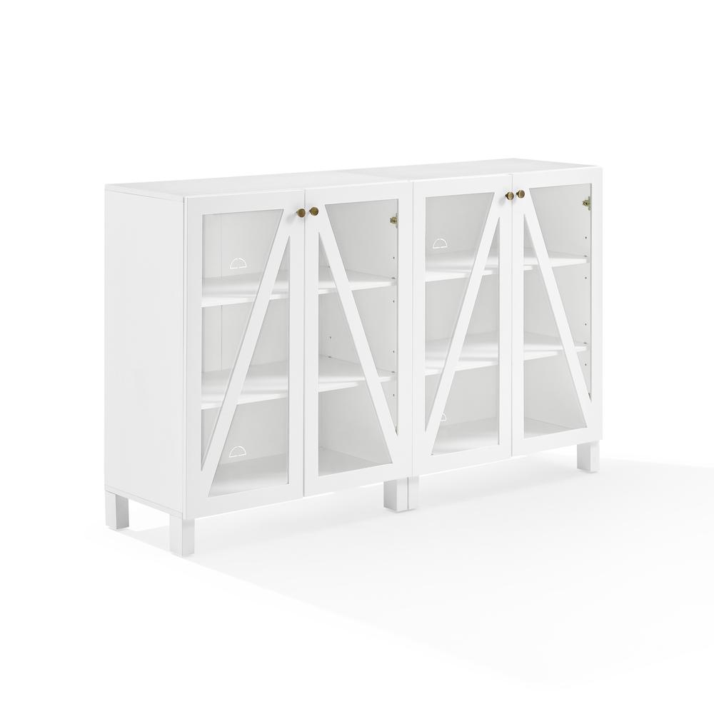 Cassai 2-Piece Media Sideboard Cabinet Set - 2 Storage Pantries