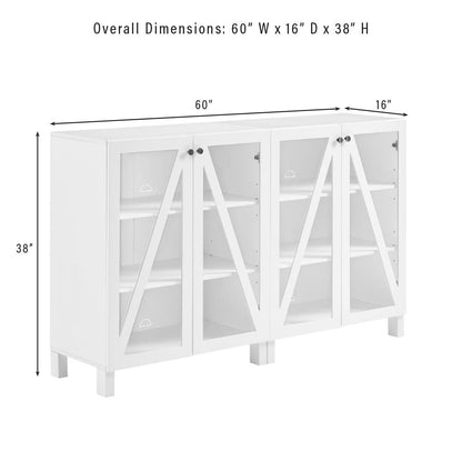 Cassai 2-Piece Media Sideboard Cabinet Set - 2 Storage Pantries