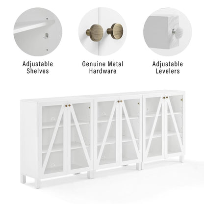 Cassai 3-Piece Media Sideboard Cabinet Set - 3 Storage Pantries