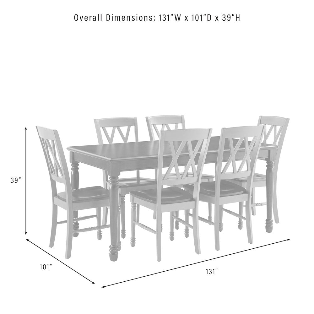 Shelby 7-Piece Dining Table Set For 6 - Table & 6 Chairs