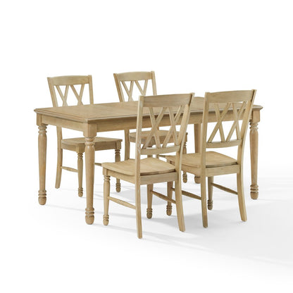 Shelby 5-Piece Dining Table Set For 4 White Oak - Table & 4 Chairs