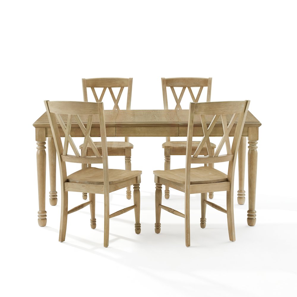 Shelby 5-Piece Dining Table Set For 4 White Oak - Table & 4 Chairs
