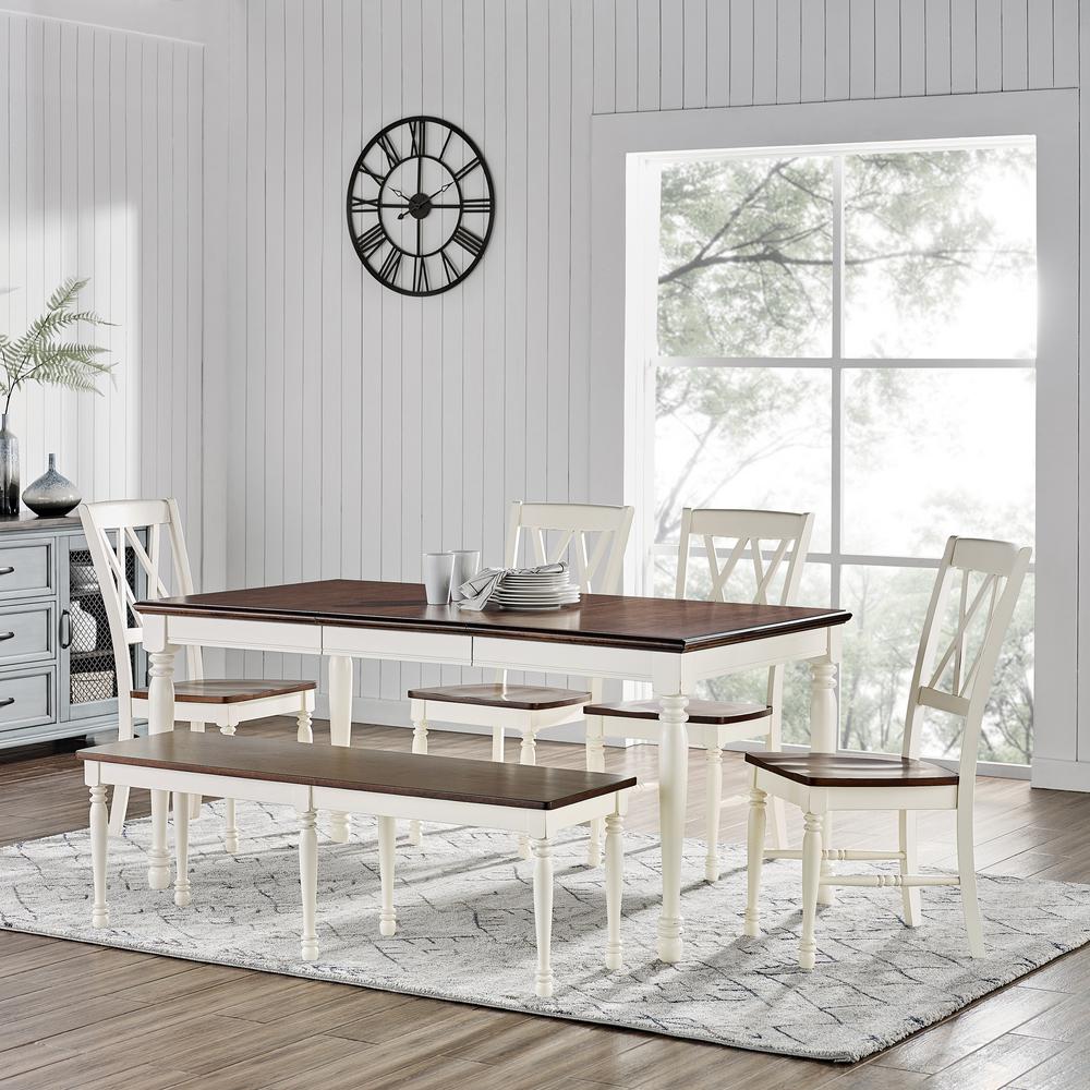 Shelby 6-Piece Dining Table Set For 7 - Table, Bench, & 4 Chairs