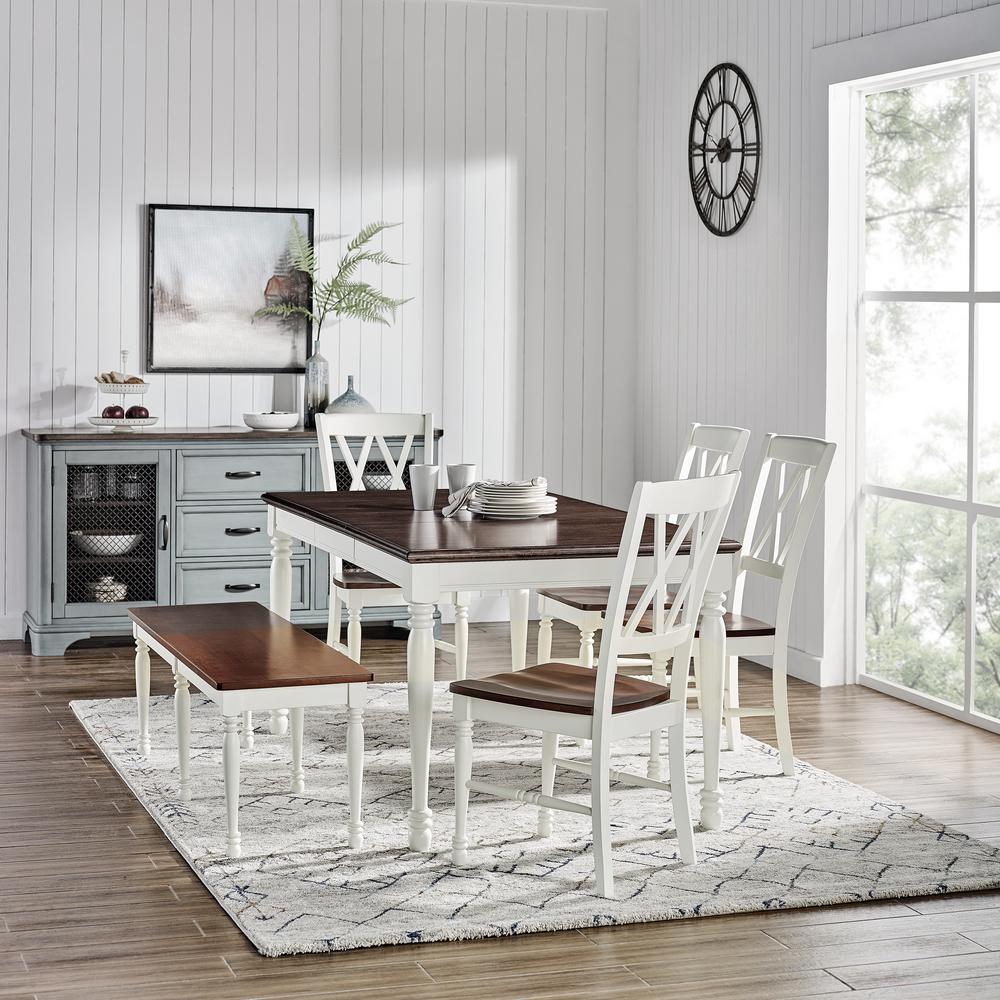 Shelby 6-Piece Dining Table Set For 7 - Table, Bench, & 4 Chairs