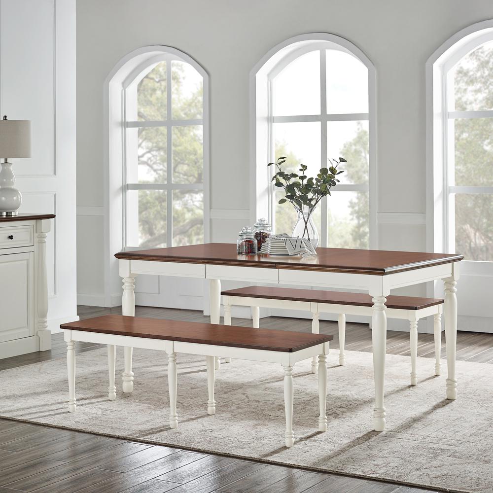 Shelby 3-Piece Dining Table Set For 6 - Table & 2 Benches