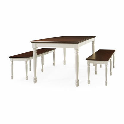 Shelby 3-Piece Dining Table Set For 6 - Table & 2 Benches