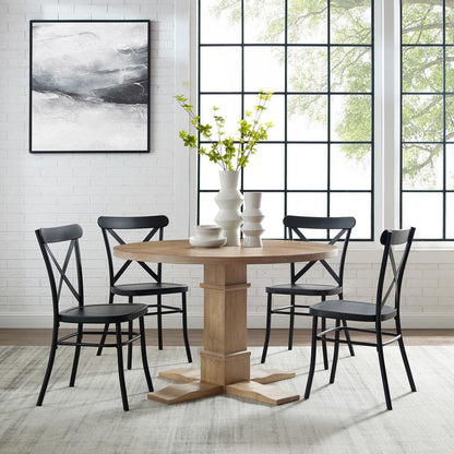 Joanna 5-Piece Round Dining Table Set W/Camille Chairs - Table & 4 Chairs