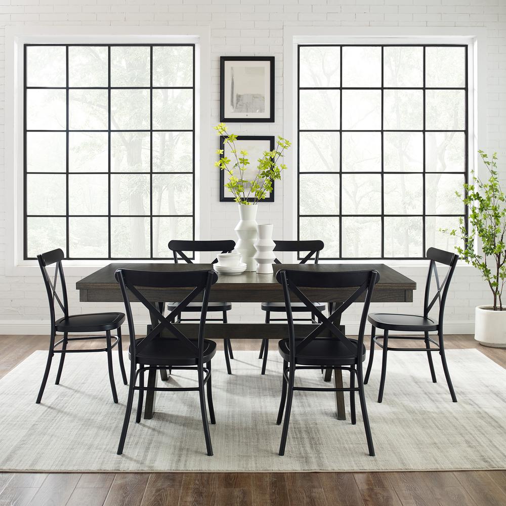 Hayden 7-Piece Dining Table Set For 6 W/Camille Chairs - Table & 6 Chairs