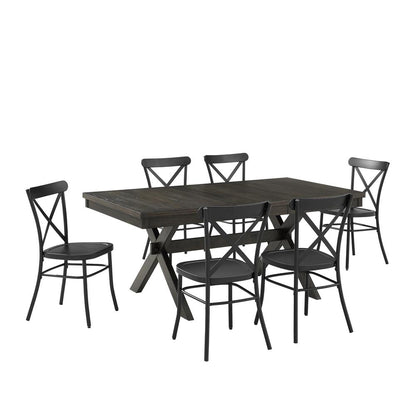 Hayden 7-Piece Dining Table Set For 6 W/Camille Chairs - Table & 6 Chairs